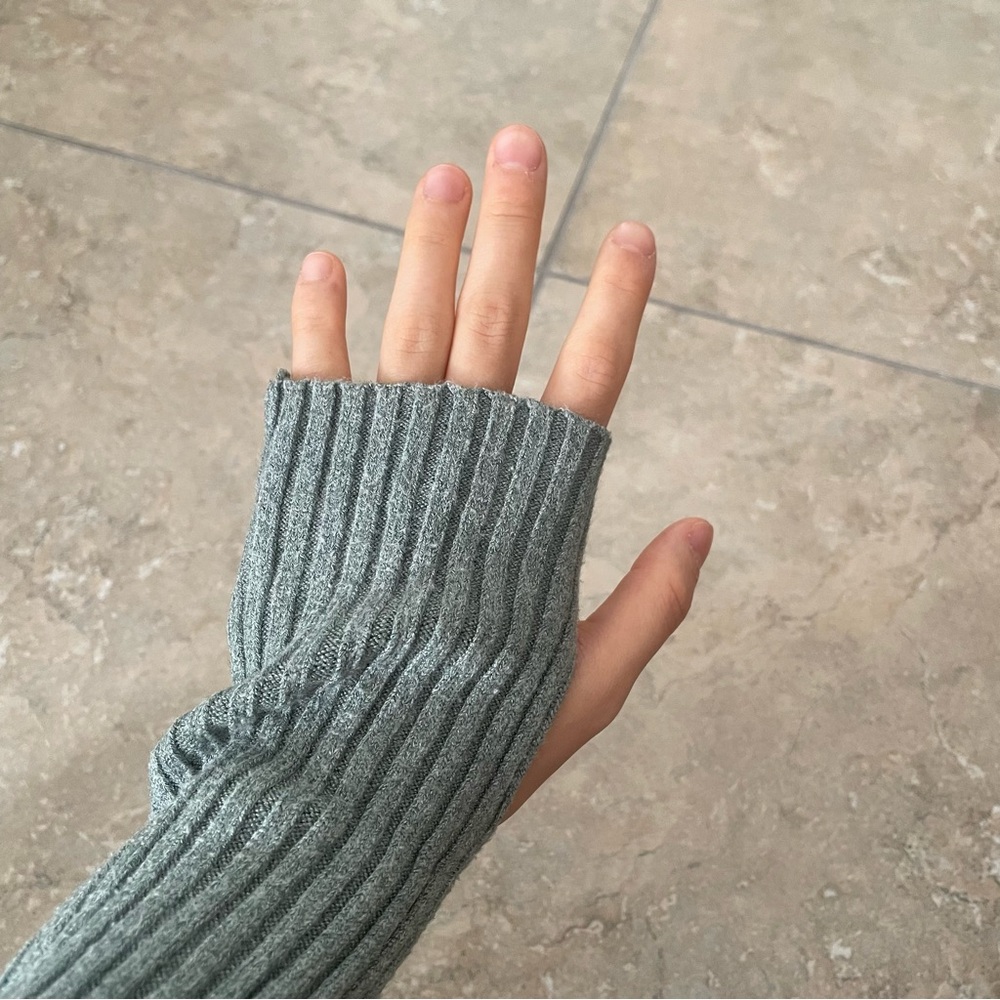 Blue Ribbed Turtleneck Sweater - Picture 2 of 3
